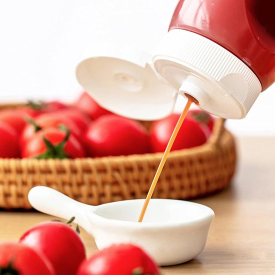 Squeeze Bottles - Pack of 4 - Sauce Bottles - Plastic Bottles with Lid (330g) - BPA Free - Suitable for salad dressings, ketchup, cooking oils - Clear Bottles for Condiments - Leak-Proof Bottles - Food Grade Condiment Bottles