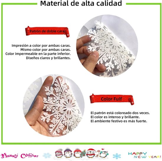 Christmas window stickers - Christmas - Window decorations - Stickers - Christmas decorations - 192 pieces PVC Christmas window decorations - Including Christmas snowflake and snowman patterns - Printed on both sides - For Christmas decorations