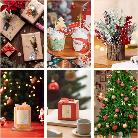 Stickers - 500 sheets - Christmas stickers - Christmas card stickers - Roll of Christmas stickers - Suitable for envelopes, gift boxes, cards, photo albums, crafts, Christmas decorations, etc.