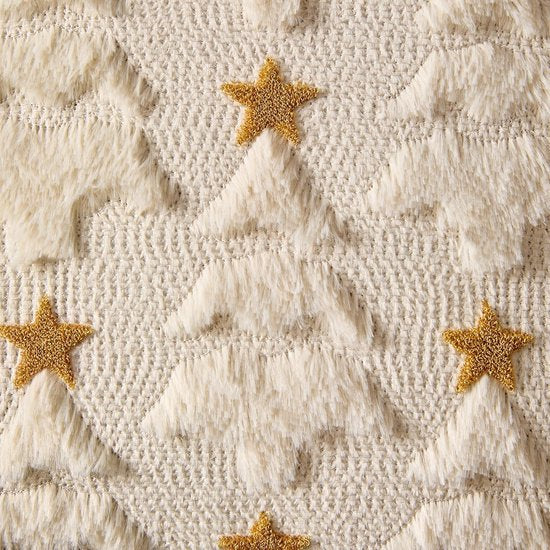 Christmas Pillowcases - 2-pack - White - Winter - White Christmas tree and star pattern - Sofa decoration - 45x45 cm (pillowcase not included)