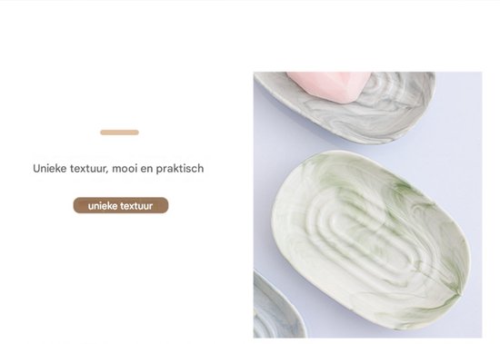 Soap Dish - Ceramic Soap Dish - Non-Slip Marble Soap Dish - Bathroom Soap Holder - Suitable for Bathrooms, Shower Rooms, Kitchens and Travel - Green