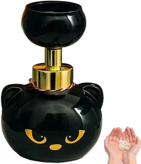 Soap dispenser - Soap dispenser with cat paw print - Cute black soap dispenser with cat paw print - Refillable empty soap dispenser - Suitable for bathrooms and kitchens