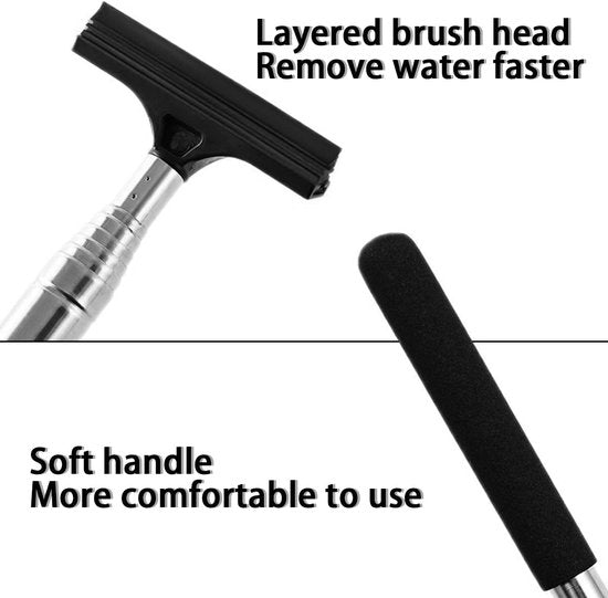 Rearview Mirror Wiper Blades - 2-Piece Set - Telescopic Rearview Mirror Wiper Blades - Portable Wiper Blades - Telescopic up to 98cm - Portable Cleaning Tool for All Vehicles (Black)