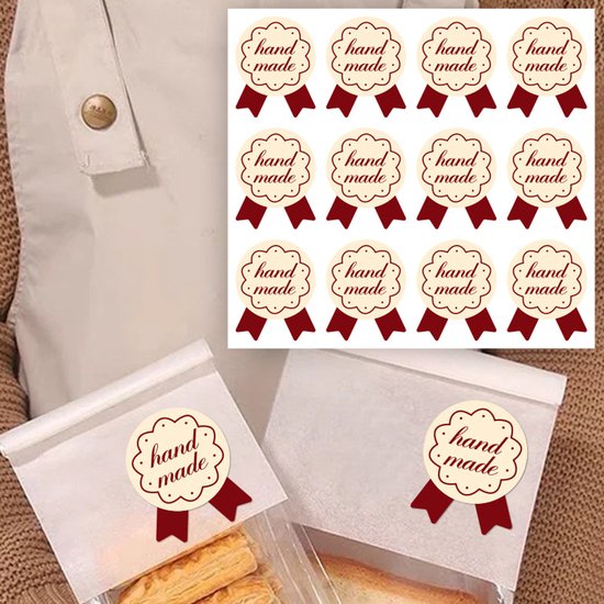 Stickers - 120 sheets - Baking stickers - Adhesive stickers for closing packaging of cakes and desserts - Decorative self-adhesive labels