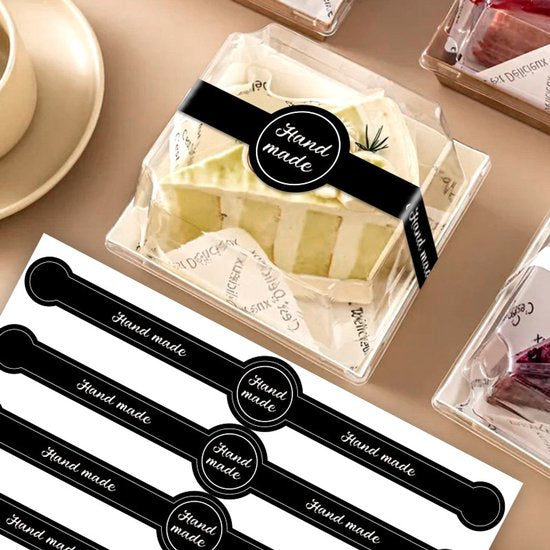 Stickers - 50 sheets - Baking stickers - Strip stickers - DIY baking stickers - Sealing stickers for cake boxes and dessert packaging