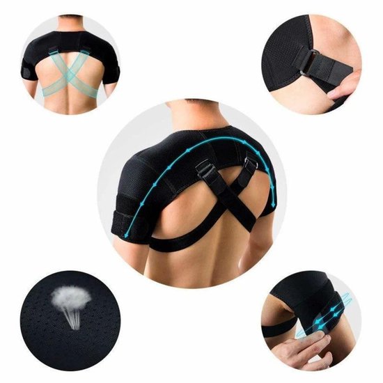 Shoulder Brace - Shoulder Support Brace for Sports - Double-Sided Adjustable & Breathable - Compression and Stability for Both Shoulders - XXL/3XL