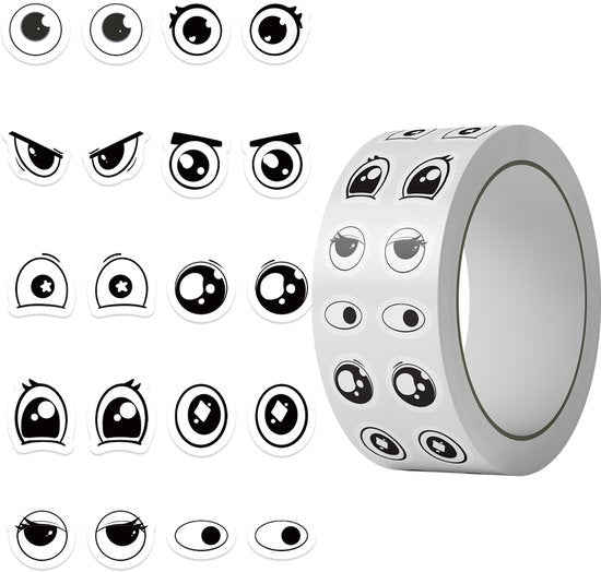 Stickers - DIY Stickers - 500 Sheets/Roll - Small Emoji Eye Stickers - DIY Journaling Supplies - Decorative Sealing Stickers - Envelope Stickers - Creative Gifts
