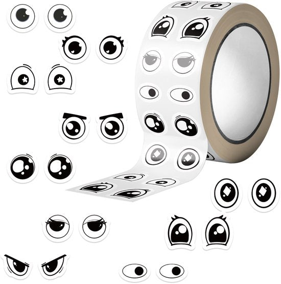 Stickers - DIY Stickers - 500 Sheets/Roll - Small Emoji Eye Stickers - DIY Journaling Supplies - Decorative Sealing Stickers - Envelope Stickers - Creative Gifts