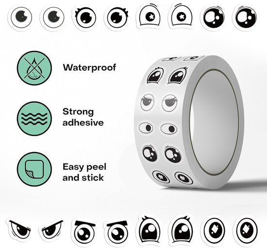 Stickers - DIY Stickers - 500 Sheets/Roll - Small Emoji Eye Stickers - DIY Journaling Supplies - Decorative Sealing Stickers - Envelope Stickers - Creative Gifts