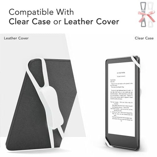 2-Pack Hand Rests for E-Readers & Tablets - Non-Slip & Comfortable to Hold - Suitable for 4.7-8 Inch Screens - White + Gray