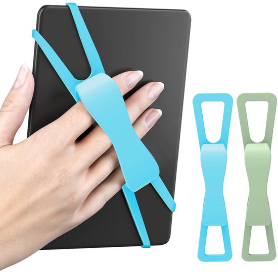 2-Pack Hand Rests for E-Readers & Tablets - Non-Slip & Comfortable to Hold - Suitable for 4.7-8 Inch Screens - Blue + Green