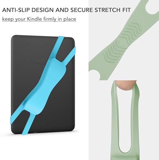 2-Pack Hand Rests for E-Readers & Tablets - Non-Slip & Comfortable to Hold - Suitable for 4.7-8 Inch Screens - Blue + Green