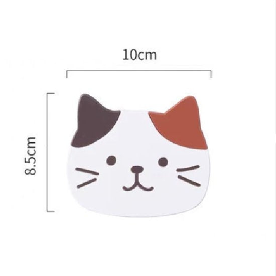 Coasters – Set of 5 – Cute cat design – Made of silicone – Compact, non-slip and heat resistant – Suitable for coffee tables, home use and cafes, also great as a gift for a housewarming or wedding.