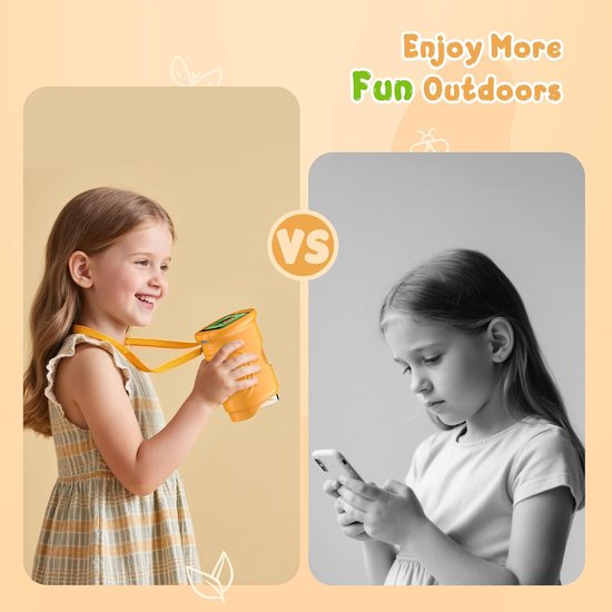 1000x Digital Children's Microscope - With 2 Inch IPS Screen & 8 LED Lights - Handy & Easy to Use for Nature Research - Yellow