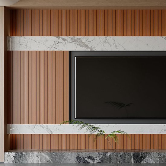 Self-adhesive 3D Wall Panel - Walnut Look - PVC Plank 300x40 cm for Wall & Ceiling - Soundproof