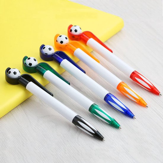 5-Pack Football Ballpoint Pens - Retractable & Non-Slip Grip - 1.0mm Black Ink for Smooth Writing