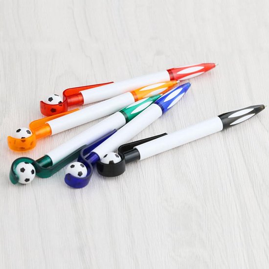 5-Pack Football Ballpoint Pens - Retractable & Non-Slip Grip - 1.0mm Black Ink for Smooth Writing