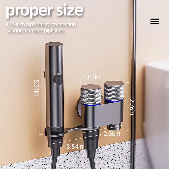 Hand Shower for Toilet &amp; Cleaning - Adjustable Water Pressure &amp; Universal Mounting - For Bathroom, Pets &amp; Plants
