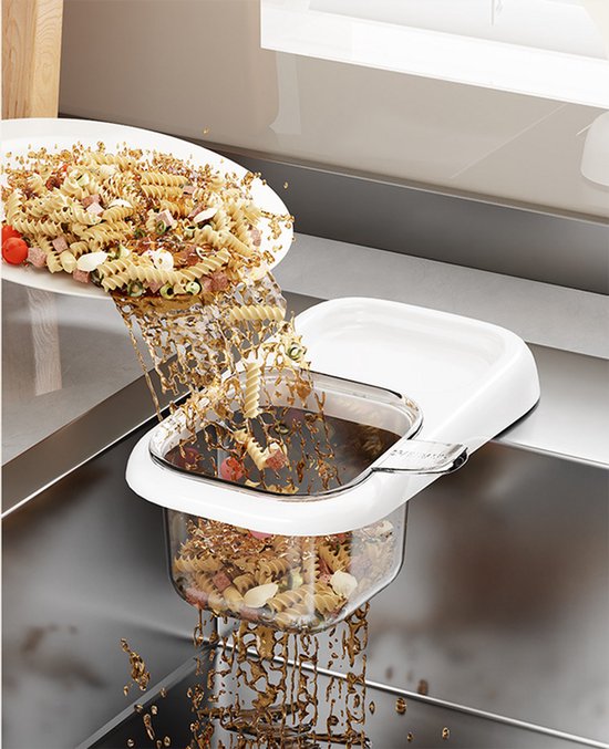 Sink Strainer & Drip Rack - With Suction Cup & Removable Strainer Tray - For Vegetables & Food Leftovers - Beige