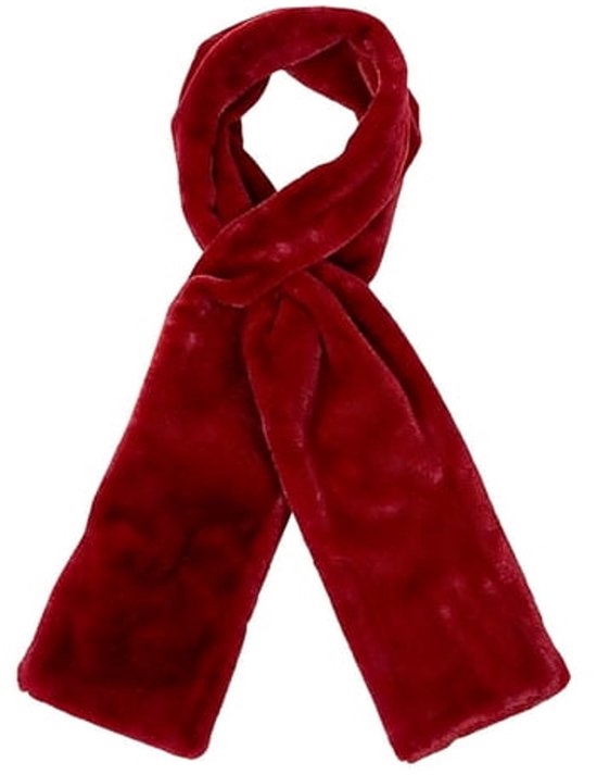 Scarf with Concealed Zipper Pocket - Secure Storage Pocket for Keys & Cards - Downy Soft & Warm - Red