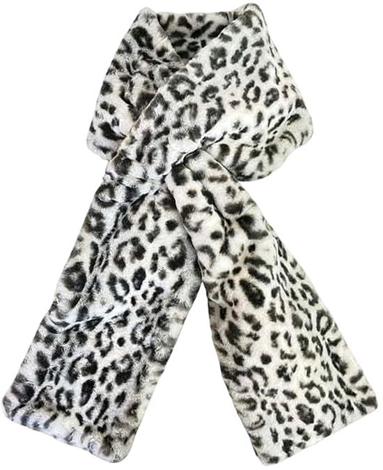 Scarf with Concealed Zipper Pocket - Secure Storage Pocket for Keys &amp; Cards - Downy Soft &amp; Warm - Leopard Print