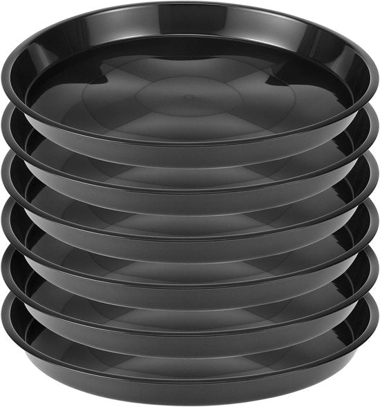 Plant bowls - 6 pieces - Round plant bowls - For flower pots, garden bowls and planters - Black