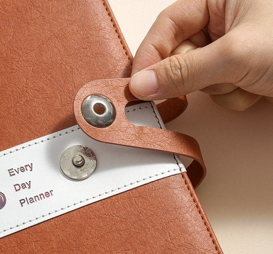 Agenda 2026 adults - Planner - Journal - Organizer - Business - Texture - PU material - A5 format - Brown