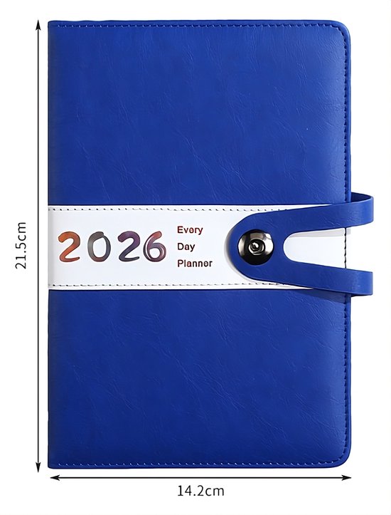 Agenda 2026 Adults - Planner - Journal - Organizer - Business - Texture - PU Material - A5 Format - Blue