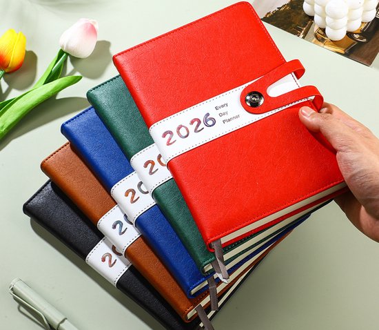 Agenda 2026 Adults - Planner - Journal - Organizer - Business - Texture - PU Material - A5 Format - Blue