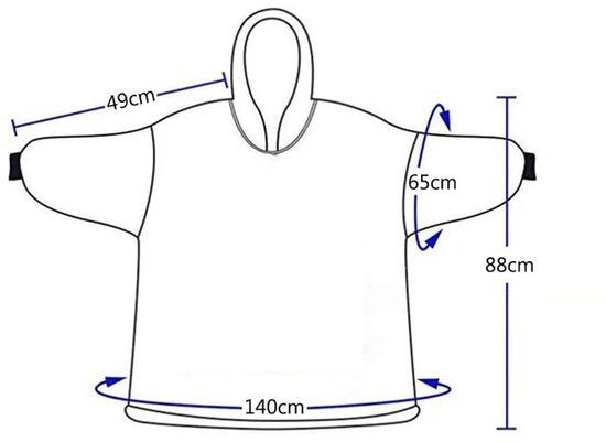 Hooded Blanket with Sleeves - Soft Sherpa Fleece - For Adults - As Homewear & Sleeping Robe - Gray