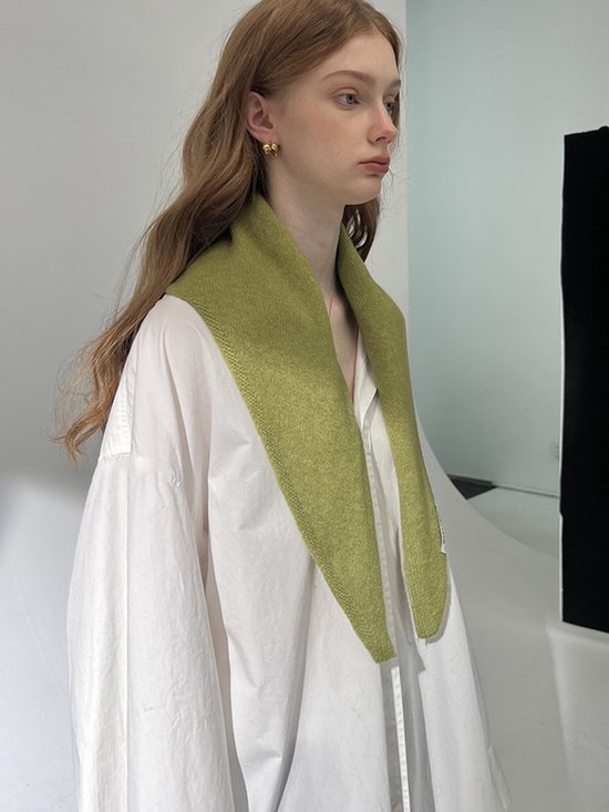 Triangular Knitted Scarf - Soft Acrylic Fabric - As a Scarf, Shawl or Blanket - In Solid Colors - Pink