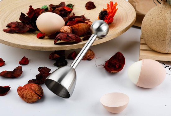 Egg Shell Cracker - Stainless Steel Manual Cutter for Perfect Cuts - Suitable for Soft- and Hard-Boiled Eggs