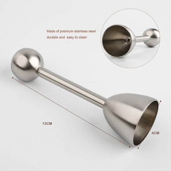 Egg Shell Cracker - Stainless Steel Manual Cutter for Perfect Cuts - Suitable for Soft- and Hard-Boiled Eggs