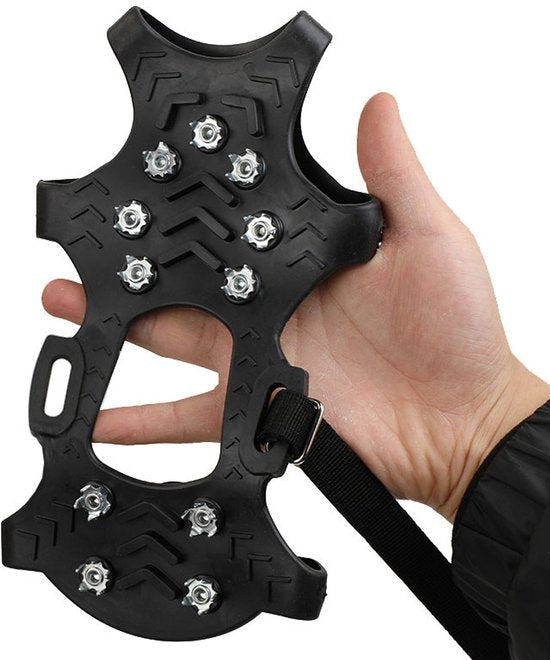 Snow Ice Hooks - Stainless Steel Anti-Slip Tips with Velcro & Straps - For Winter Hiking & Ice Fishing - Suitable for shoe sizes 44-48