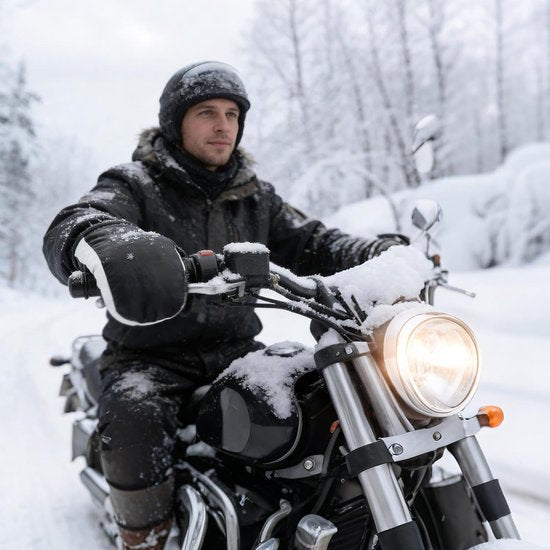 Motorcycle handlebar gloves - riding gloves - PU leather motorcycle handlebar gloves - winter motorcycle gloves - warm gloves - electric scooter gloves - daily commuting gloves for men and women