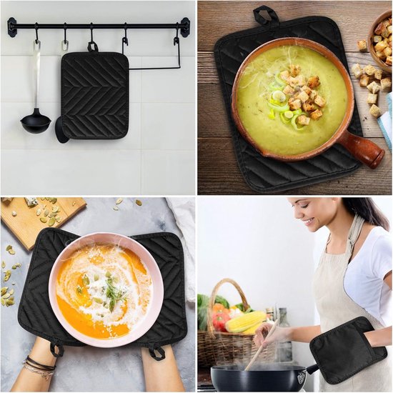 Heat Insulating Mat Set (4 pcs) - Placemats - Coasters - Thick Heat Insulating Gloves - Kitchen Tools for Baking