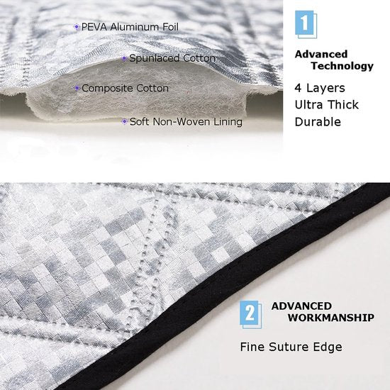 Car Windshield Cover - Thickened protective cover for the windshield - protects against snow, ice, frost, sun, UV rays, dust and water - ideal for SUVs - suitable for all seasons.