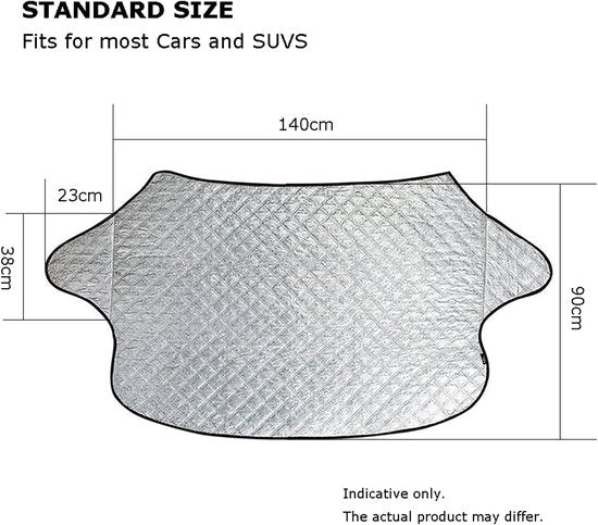 Car Windshield Cover - Thickened protective cover for the windshield - protects against snow, ice, frost, sun, UV rays, dust and water - ideal for SUVs - suitable for all seasons.