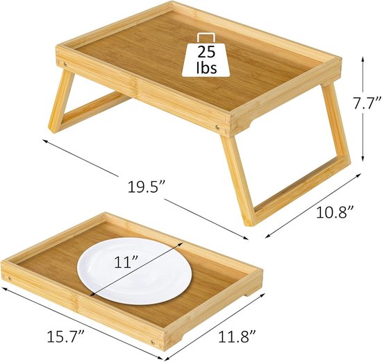 Folding table - Camping table - Portable folding table - Can be used as a dining table, TV table, laptop table, snack table, sofa table or work table - Natural wood color