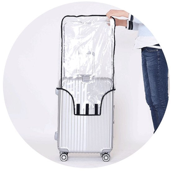 Luggage Cover - Transparent PVC Material - Waterproof and Scratch Resistant - Semi-transparent Luggage Cover - Suitable for Business Travel and Daily Use - 24