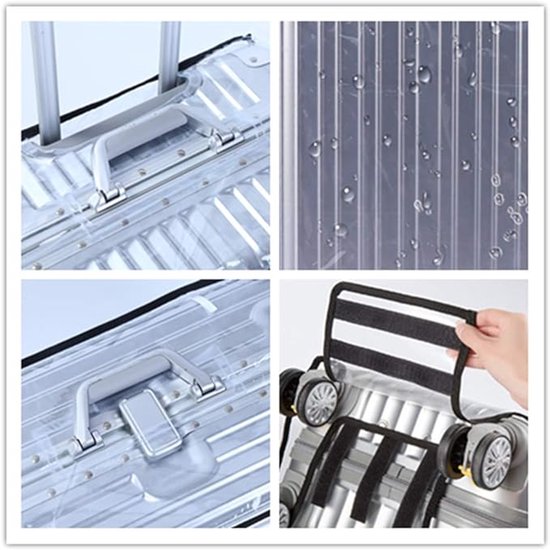 Luggage Cover - Transparent PVC Material - Waterproof and Scratch Resistant - Semi-transparent Luggage Cover - Suitable for Business Travel and Daily Use - 28