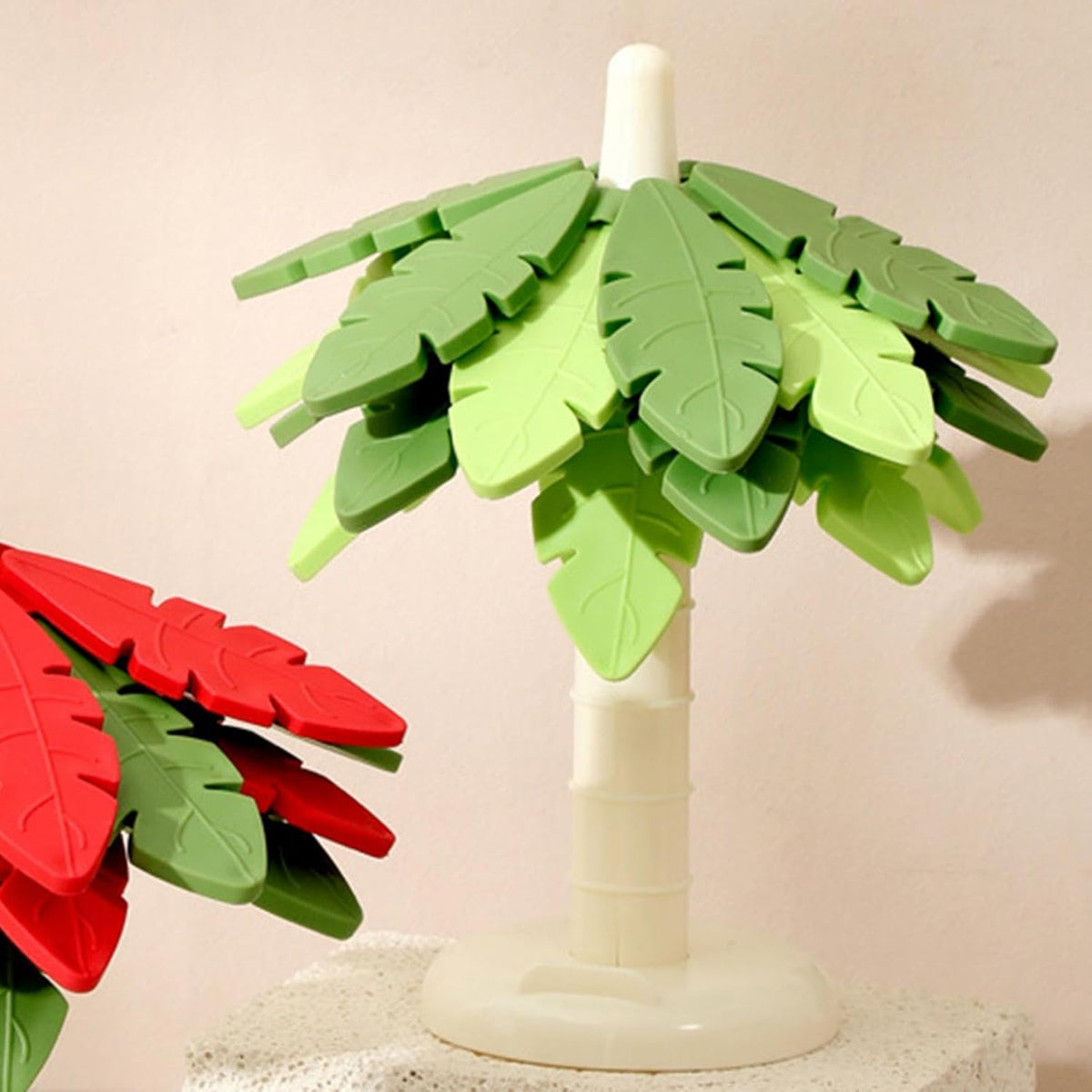 Silicone Coasters - Anti-Scald and Non-Slip - Set of 4 Tree-Shaped Holders with Phone Holder - Green