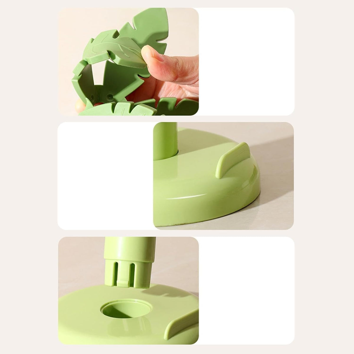 Silicone Coasters - Anti-Scald and Non-Slip - Set of 4 Tree-Shaped Holders with Phone Holder - Green