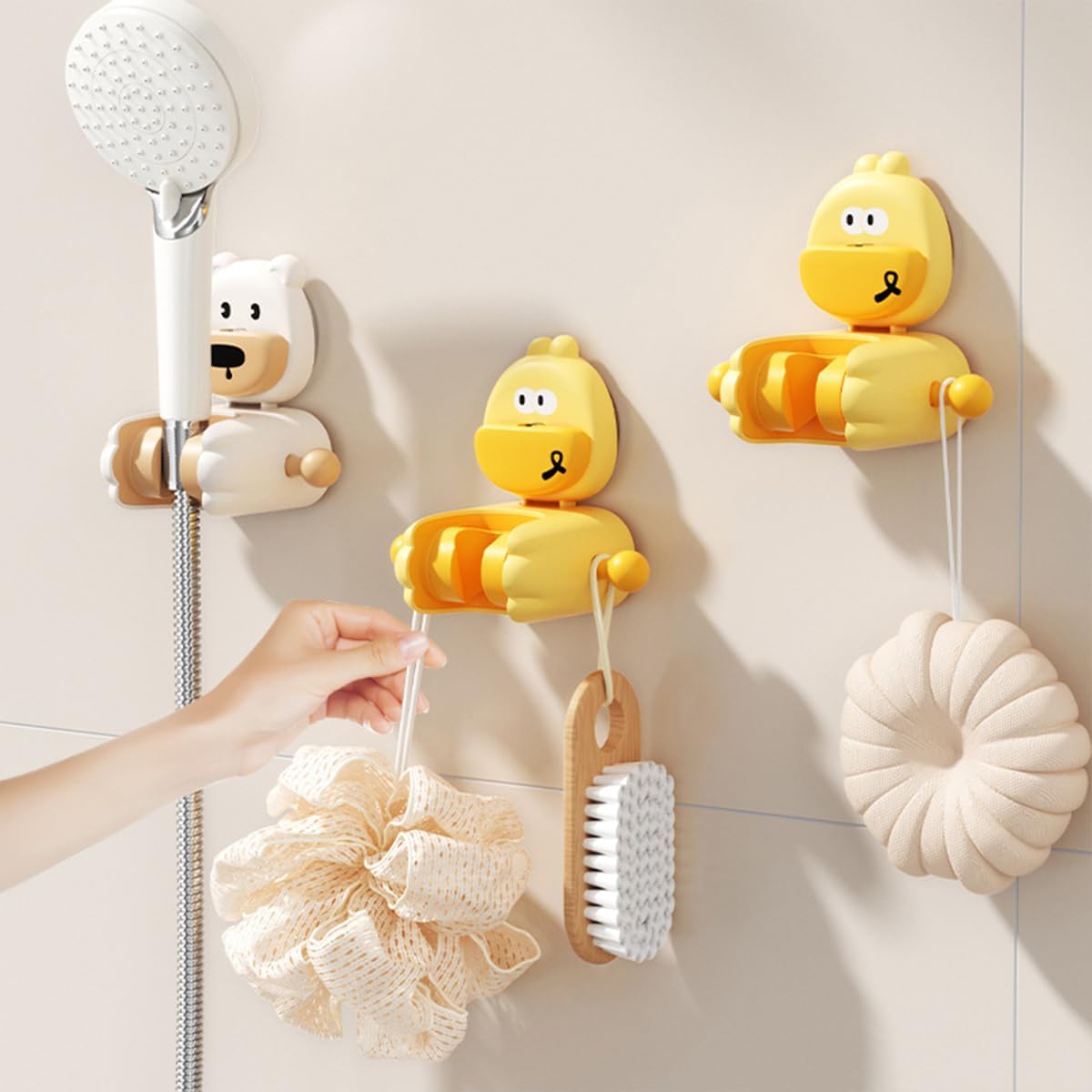 Shower Head Holder - Suction Cup Shower Head Holder - Punch-Free - Children's Shower Head Holder - Removable and Adjustable - 1 Pack