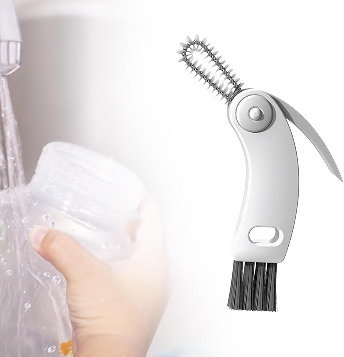 Bottle brush - bottle brush - cleaning brush - 3-in-1 cup lid brush - crevice groove cleaning - 1 pack
