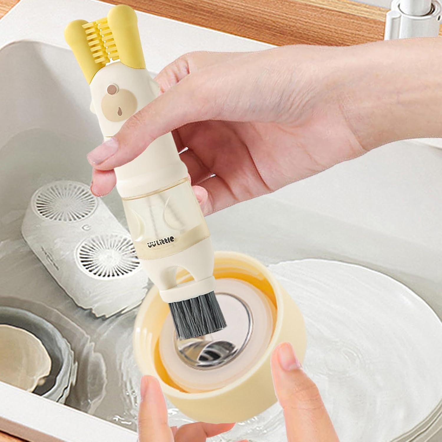 Bottle brush - bottle brush - cleaning brush - 5-in-1 brush head and bottle brush - multifunctional tool for cleaning water bottles