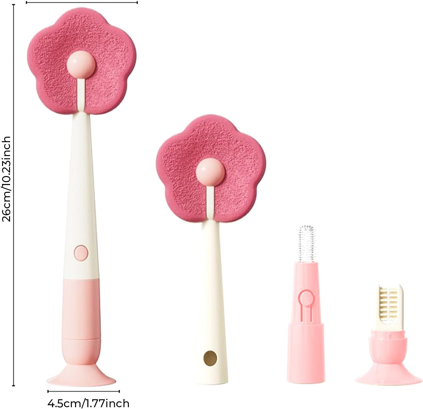 Bottle brush - bottle brush - cleaning brush - 3-in-1 cleaning brush - soft scrubbing texture - comes with two spare sponges - sponge cleaning brush