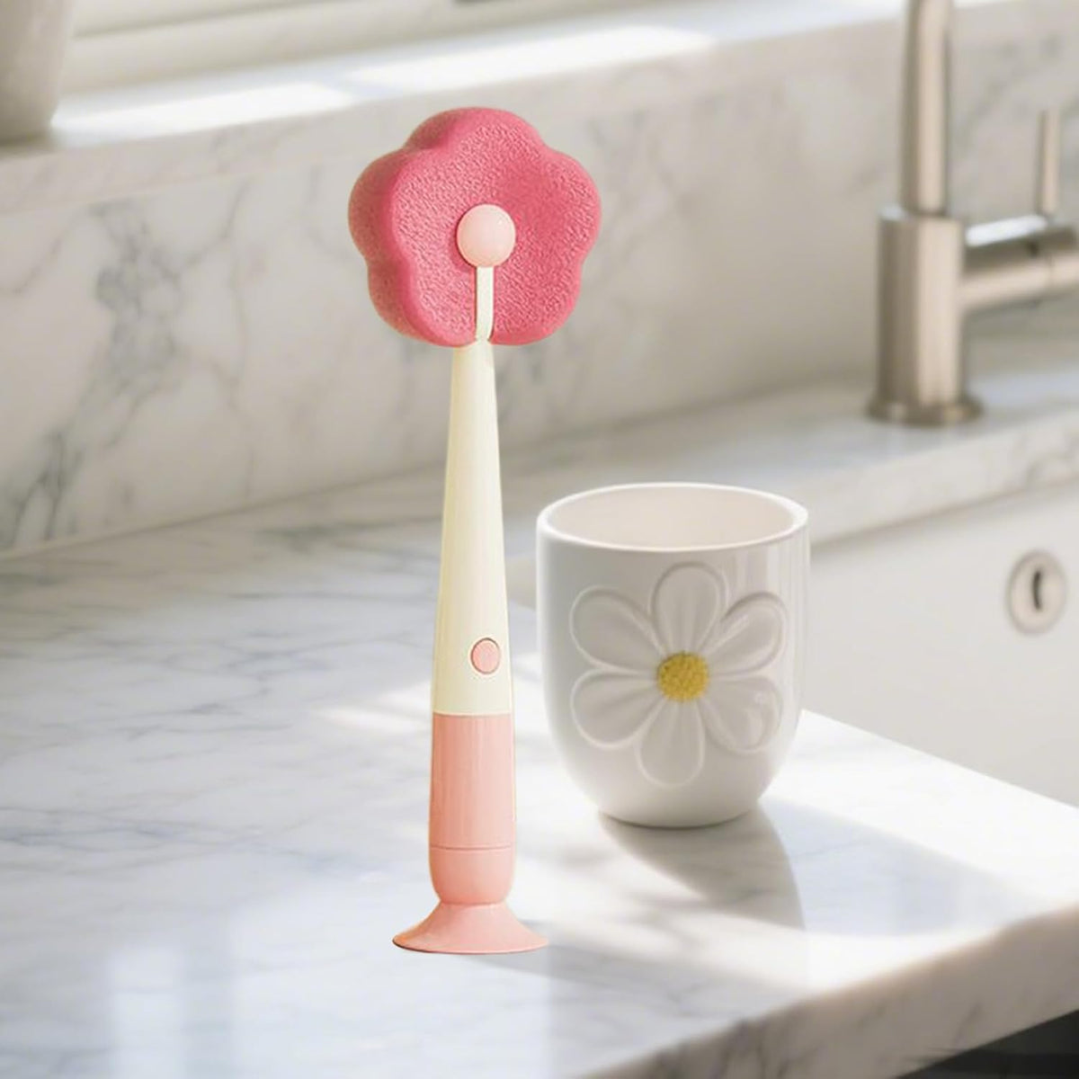 Bottle brush - bottle brush - cleaning brush - 3-in-1 cleaning brush - soft scrubbing texture - comes with two spare sponges - sponge cleaning brush