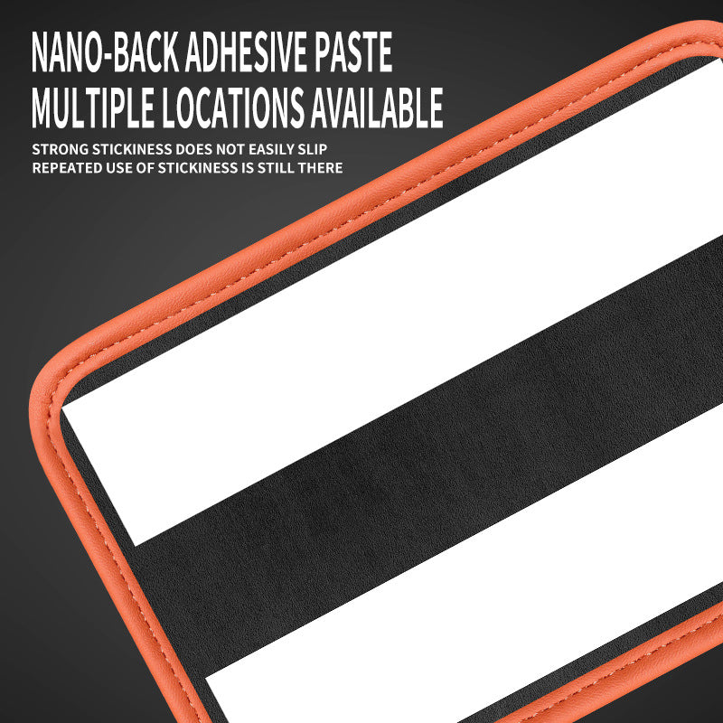 Car Key Box - Handy Bottle Holder for the Back Seat - Car Interior Accessory for Campers and Trucks - Orange - Leather