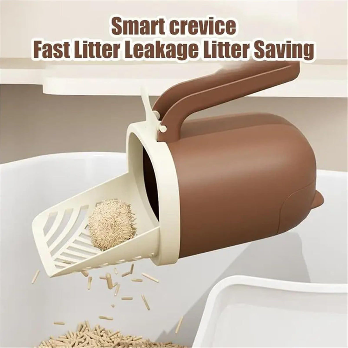 Cat Litter Scoop - Large Capacity - Cat Litter Scoop and Cat Poop Box 2-in-1 - Cleaning Tool - 1 Pack